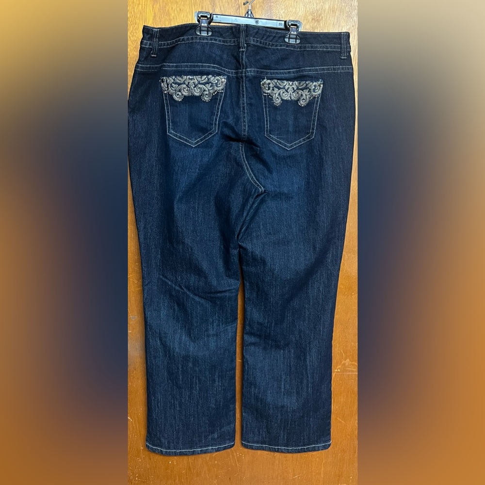Women’s size 20W New Directions bootcut dark wash jeans.